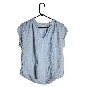 H&M Cotton Blend Striped Blouse Blue Small